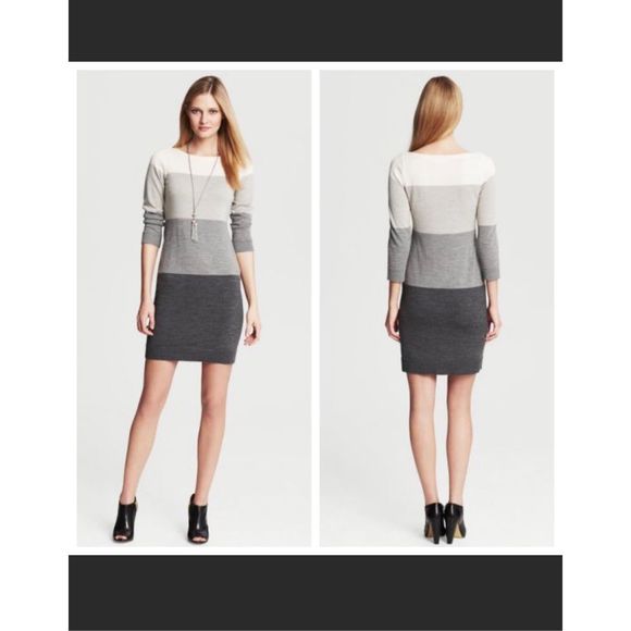 Banana Republic Dresses & Skirts - Banana Republic Merino Wool Blend Sweater ColorBlock Dress Size Small